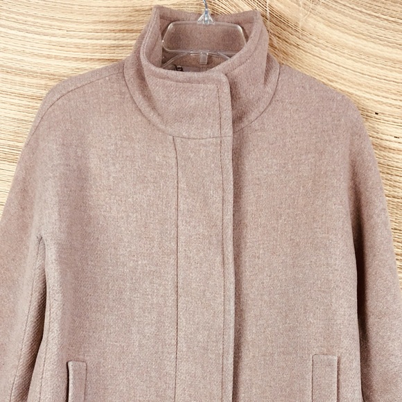 J.Crew Stadium Cocoon Nello Gori Iconic Wool Blend Peacoat Sand/Heather Oat Sz 6 - Picture 6 of 16